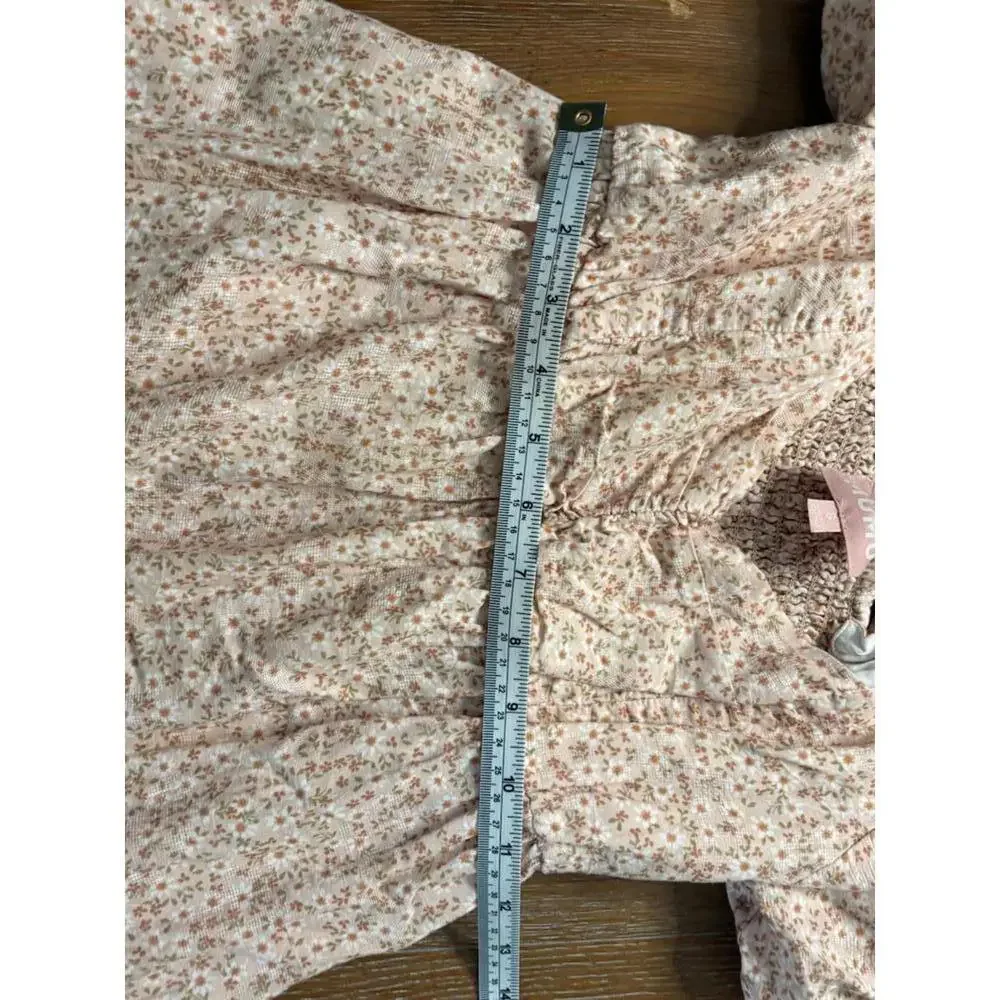 Show Me Your MuMu Cream Floral Puff Sleeve Maxi Dress 100%Cotton US Small - Picture 8 of 8